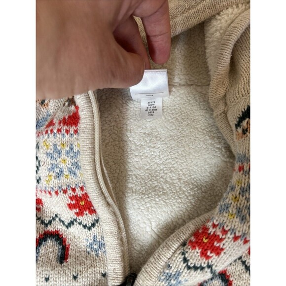 Hanna Andersson Baby Gnome Sweater Jacket Cardigan Full Zip Hooded Sherpa 6-12 m - Picture 4 of 10